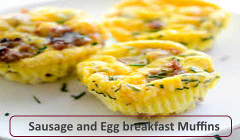 Sausage and Egg breakfast Muffins 123 steps to goal your morning keto diet 