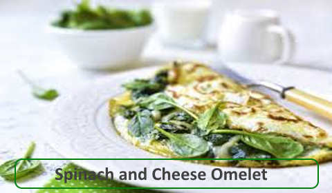 Spinach and Cheese Omelet Breakfast Recipes for keto dieters.
